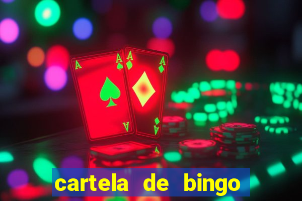 cartela de bingo cha de panela